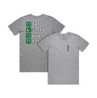 Small Front & Large Back Design / Grey / S Eat Sleep Punt Repeat 🏇 - Men's T Shirt