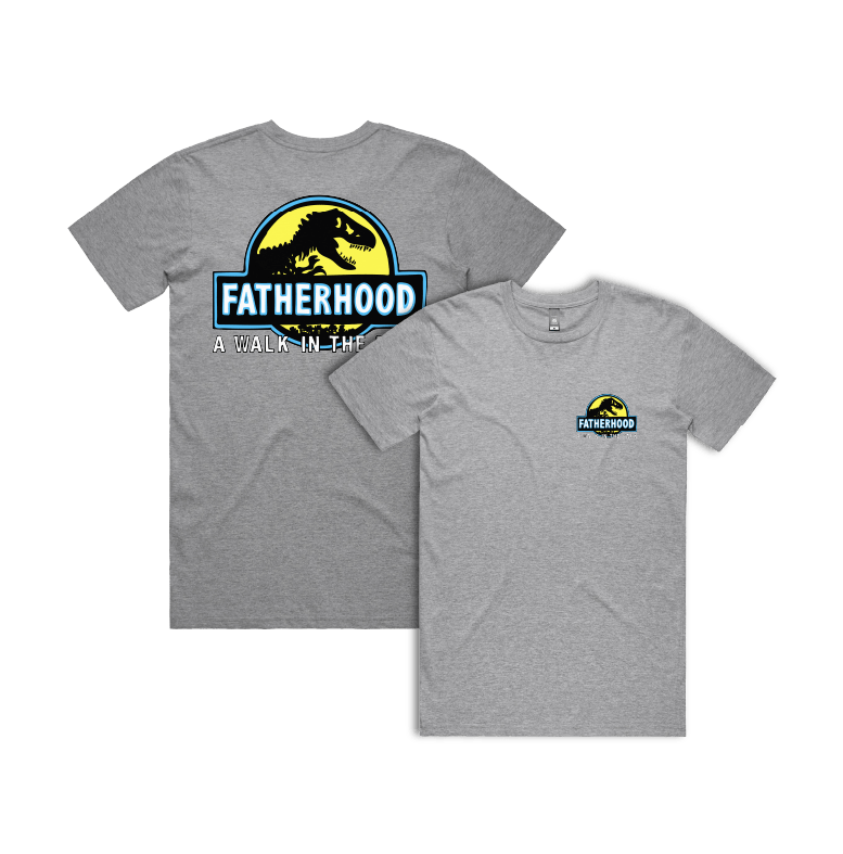Small Front & Large Back Design / Grey / S Jurassic Dad 🦖 - Men's T Shirt