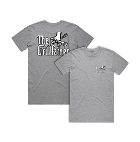 Small Front & Large Back Design / Grey / S The Grillfather 🥩 - Men's T Shirt