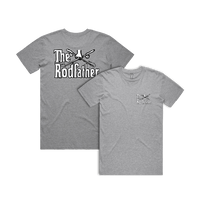 Small Front & Large Back Design / Grey / S The Rodfather 🎣 - Men's T Shirt