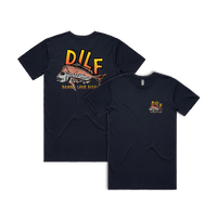 Small Front & Large Back Design / Navy / S D.I.L.F 🐟 - Men's T Shirt