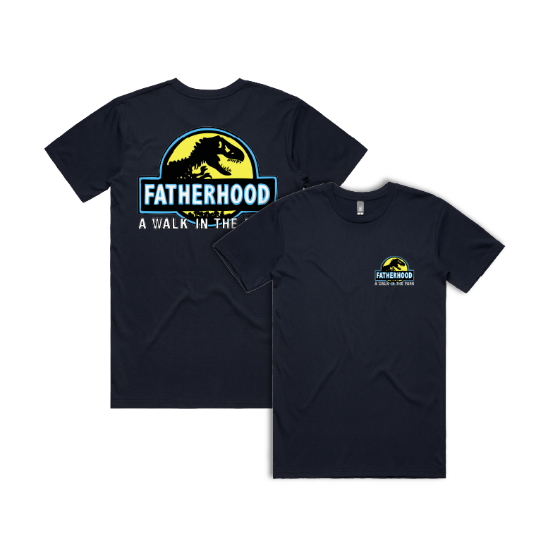 Small Front & Large Back Design / Navy / S Jurassic Dad 🦖 - Men's T Shirt