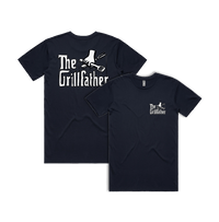 Small Front & Large Back Design / Navy / S The Grillfather 🥩 - Men's T Shirt