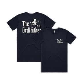 Small Front & Large Back Design / Navy / S The Grillfather 🥩 - Men's T Shirt