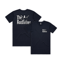 Small Front & Large Back Design / Navy / S The Rodfather 🎣 - Men's T Shirt