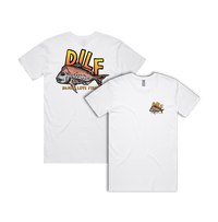 Small Front & Large Back Design / White / S D.I.L.F 🐟 - Men's T Shirt