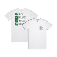 Small Front & Large Back Design / White / S Eat Sleep Punt Repeat 🏇 - Men's T Shirt