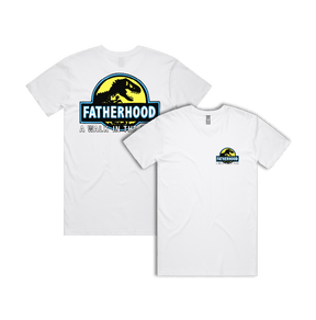 Small Front & Large Back Design / White / S Jurassic Dad 🦖 - Men's T Shirt