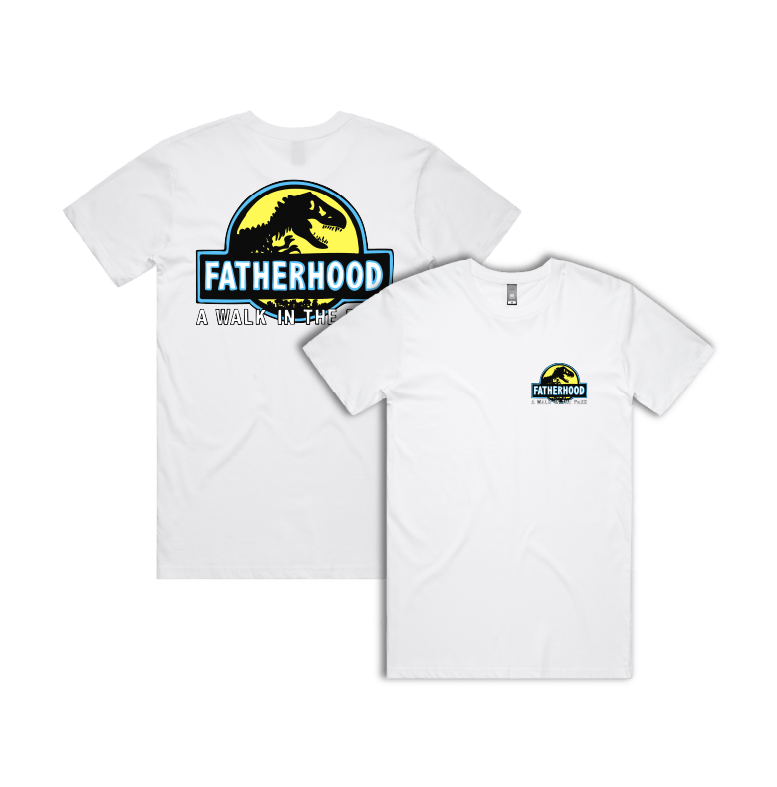 Small Front & Large Back Design / White / S Jurassic Dad 🦖 - Men's T Shirt