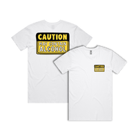 Small Front & Large Back Design / White / S May Contain Alcohol 🍺 - Men's T Shirt