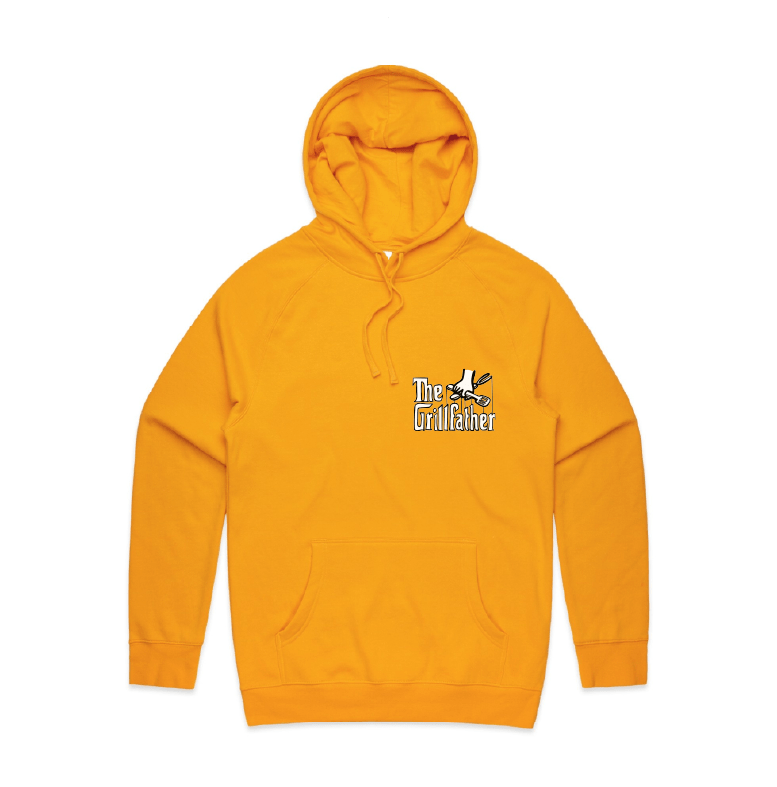Small Front Print / Gold / S The Grillfather 🥩 - Unisex Hoodie
