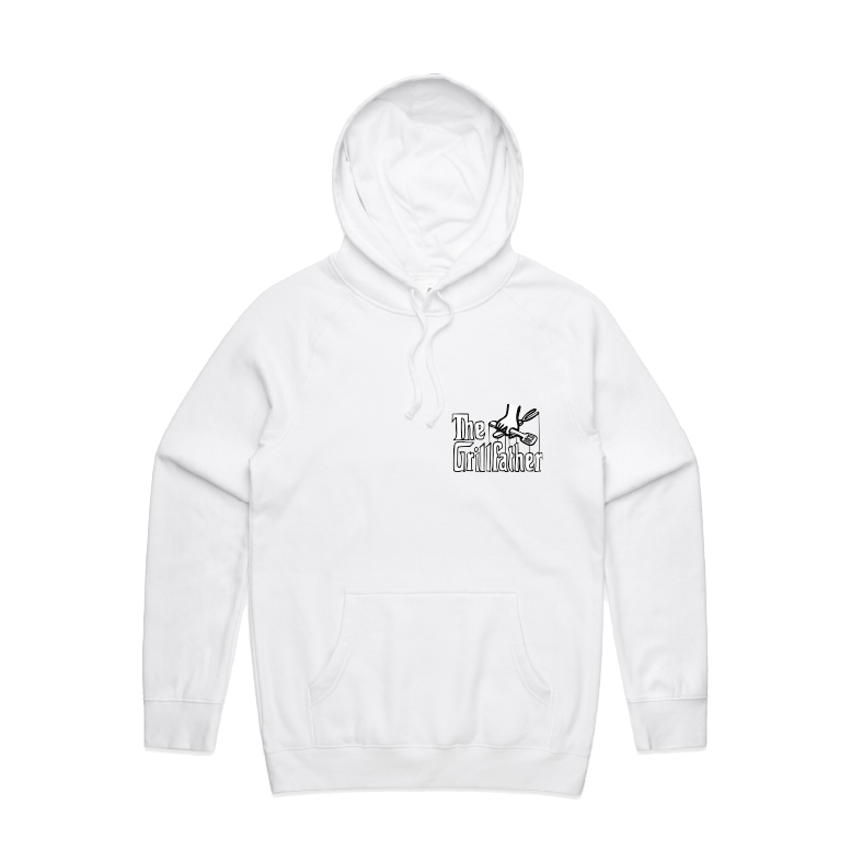 Small Front Print / White / S The Grillfather 🥩 - Unisex Hoodie