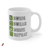 Swing Swear Drink Repeat 🏌 – Coffee Mug