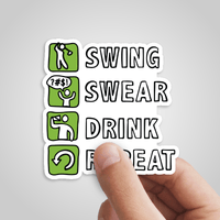 Swing Swear Drink Repeat 🏌 – Sticker