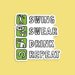 Swing Swear Drink Repeat 🏌 – Sticker