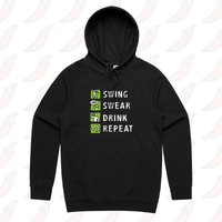 Swing Swear Drink Repeat 🏌 – Unisex Hoodie