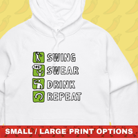 Swing Swear Drink Repeat 🏌 – Unisex Hoodie