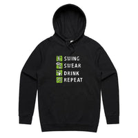 Swing Swear Drink Repeat 🏌 – Unisex Hoodie