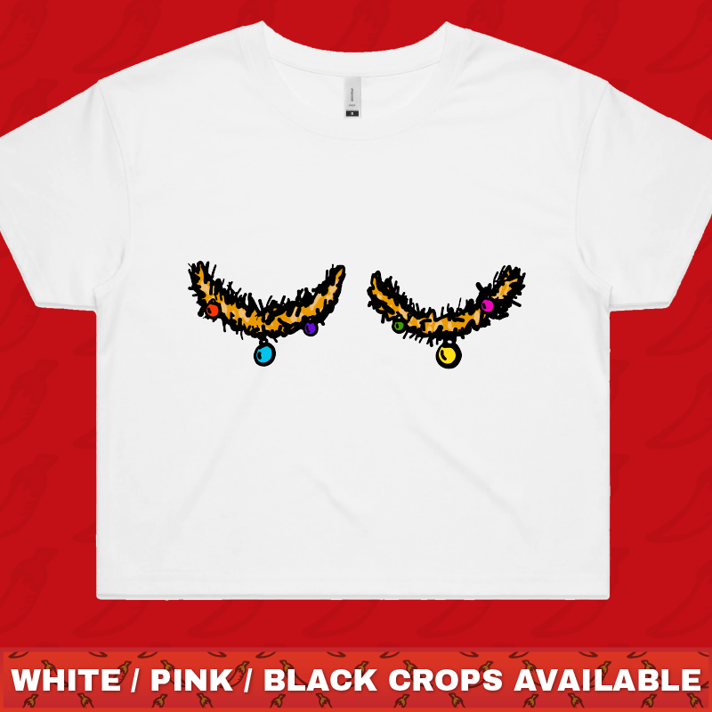 Tinsel Tits 🍈🍈🎄 - Women's Crop Top
