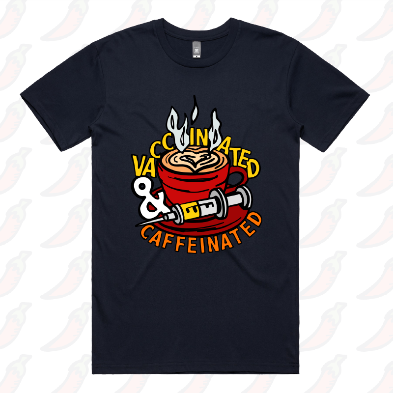 Vaccinated & Caffeinated 💉☕ - Men's T Shirt