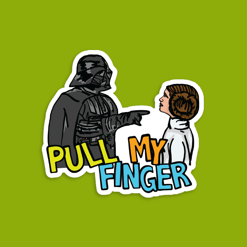 Vader Pull My Finger 🌌👉 – Sticker