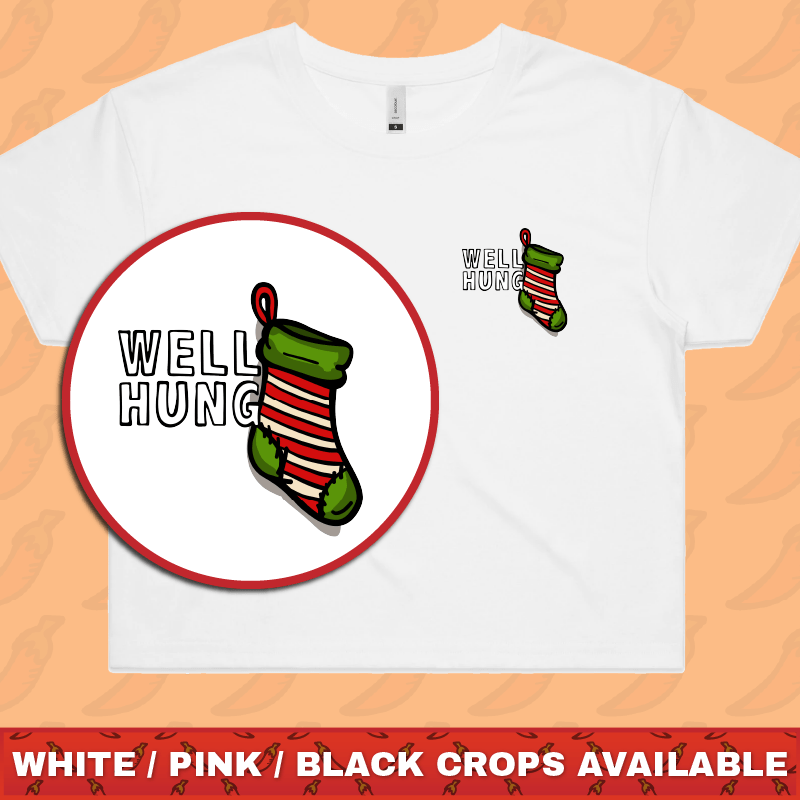 Well Hung 🧦🎄- Women's Crop Top