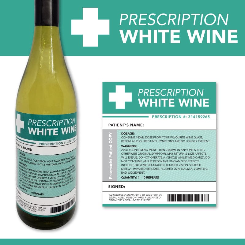 White Wine Label Prescription Wine Bottle Labels 🍷 -  Sticker
