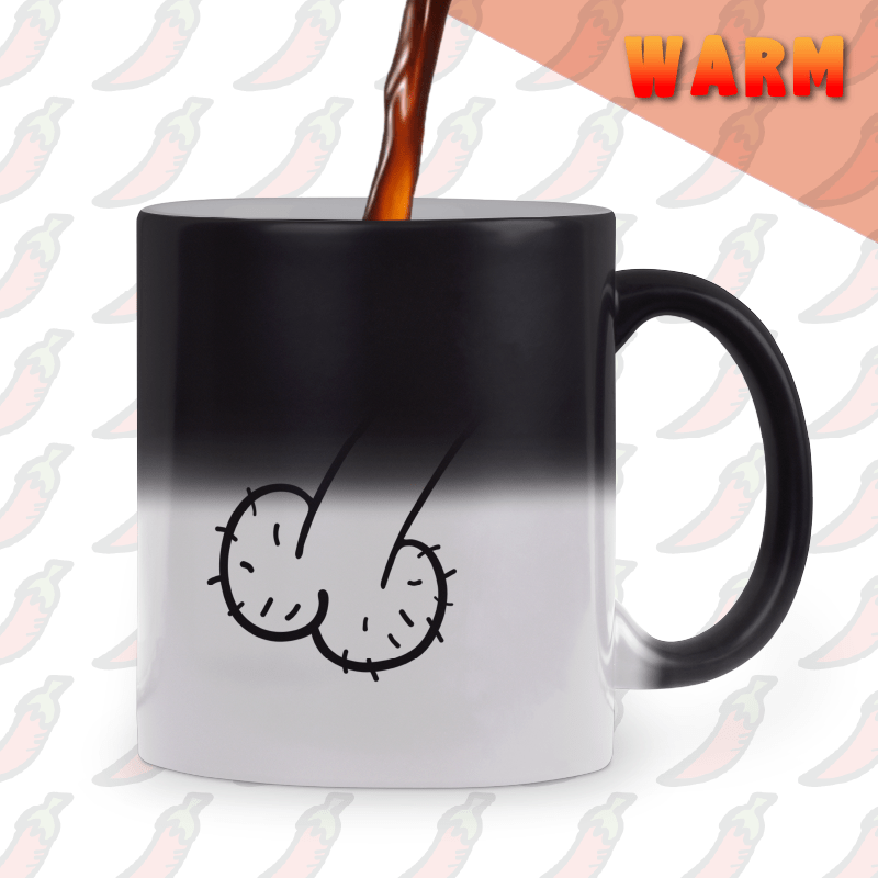 Heat Sensitive Color Changing Coffee Mug, Funny Coffee Cup, Red Loved  Funny Face Design