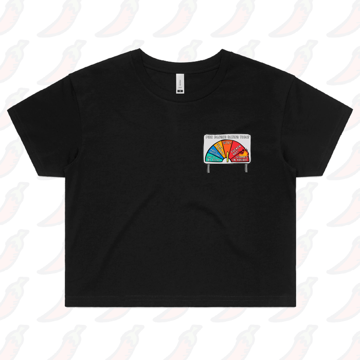 XS / Black Aussie Fire Danger Rating 🚒 - Women's Crop Top