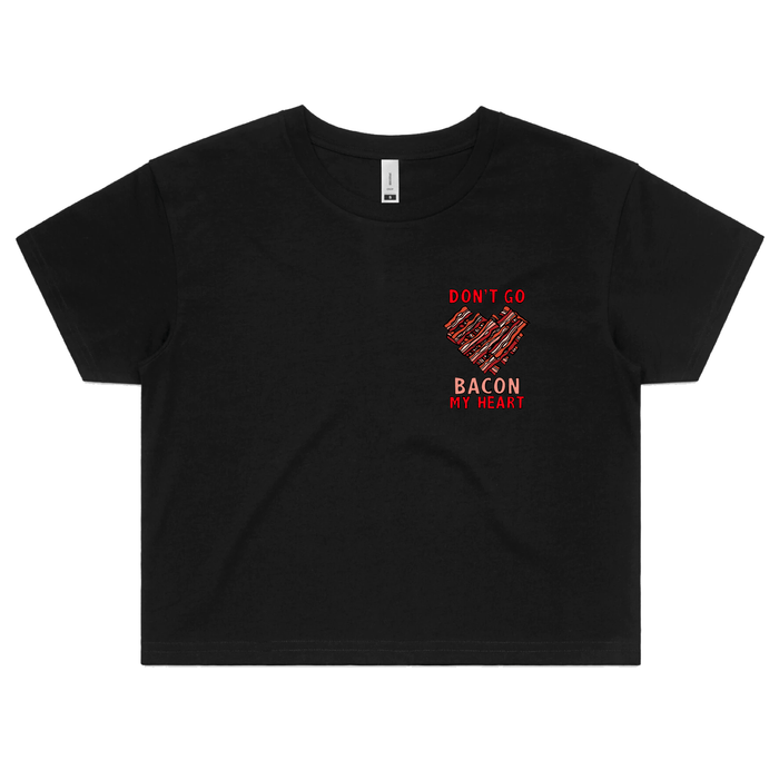 XS / Black Bacon My Heart 🥓❤️- Women's Crop Top