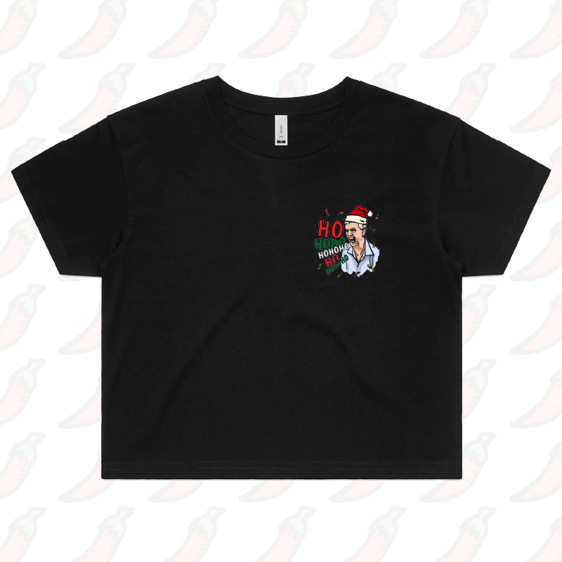 XS / Black Barking Dog Man Christmas 🗣️🎄 - Women's Crop Top