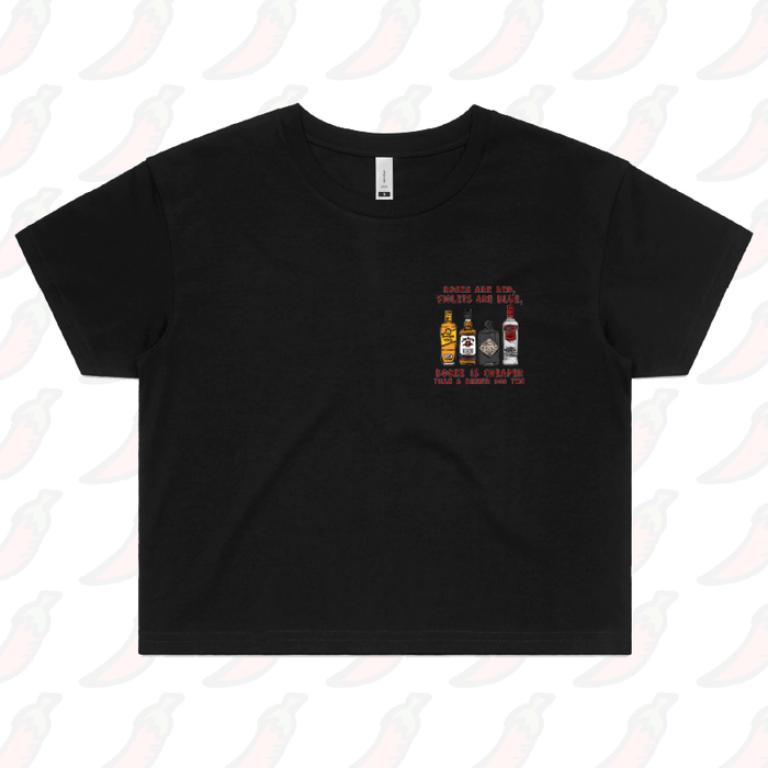 XS / Black Boozy Date Night 🍸- Women's Crop Top