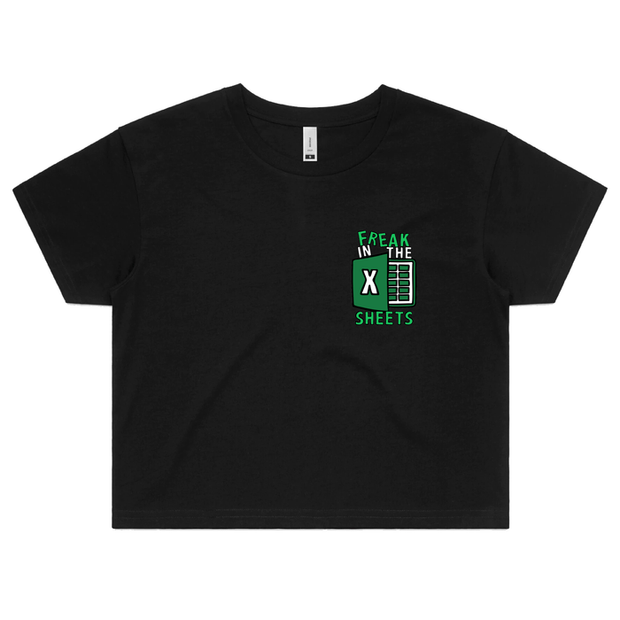 XS / Black Freak in the Sheets 📈🛌- Women's Crop Top
