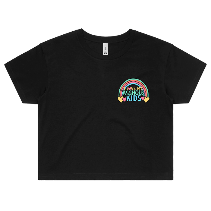 XS / Black I Love My A$$hole Kids ❤️💢 – Women's Crop Top