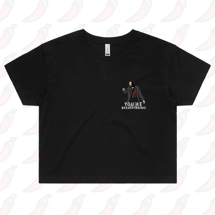 XS / Black Keanu Breathtaking 👈 - Women's Crop Top