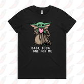 XS / Black / Large Front Design Baby Yoda Love 👽❤️ - Women's T Shirt