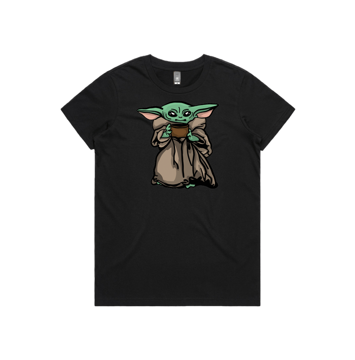 XS / Black / Large Front Design Baby Yoda 👶 - Women's T Shirt