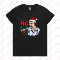 XS / Black / Large Front Design Barking Dog Man Christmas 🗣️🎄 - Women's T Shirt