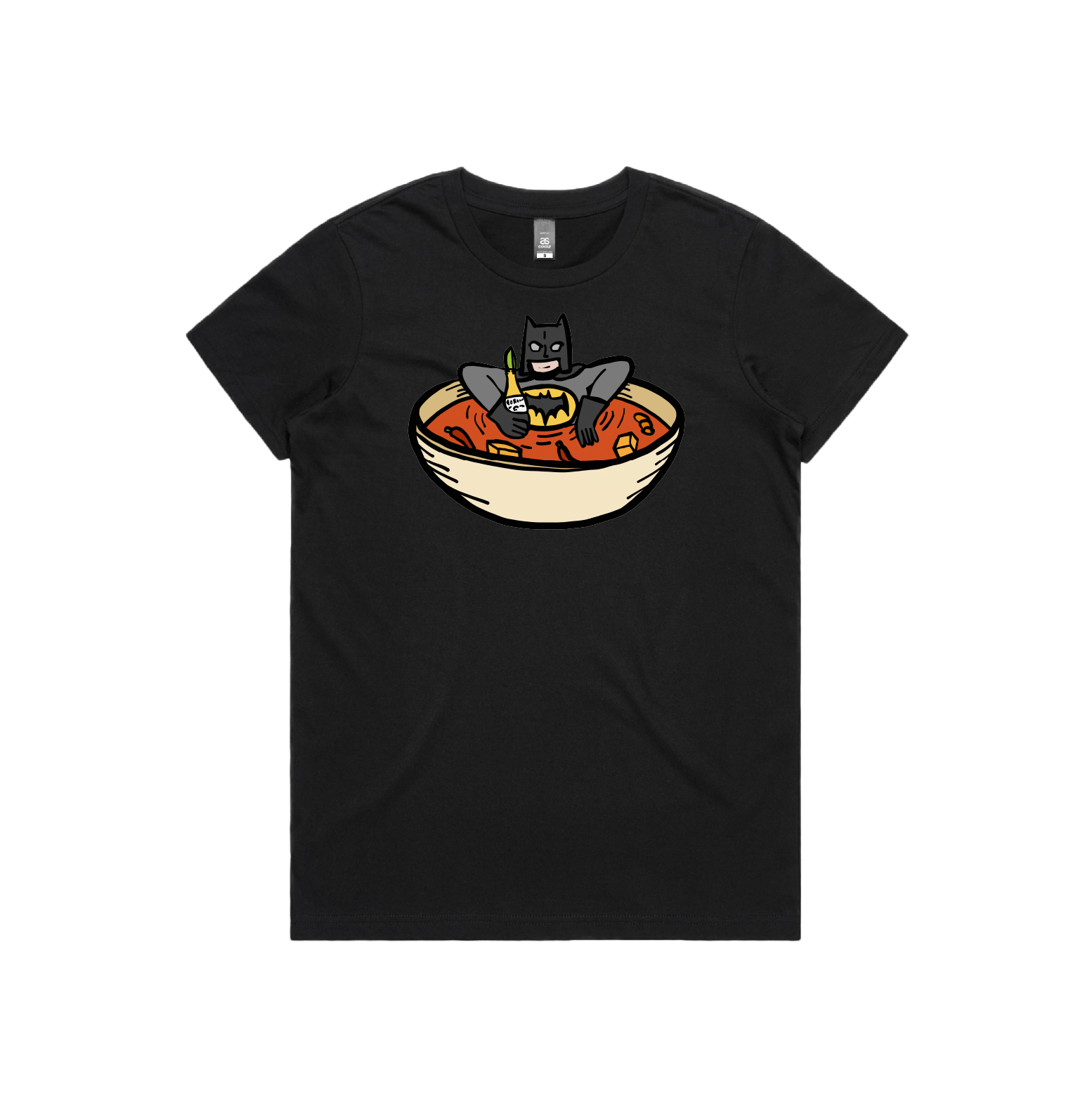XS / Black / Large Front Design Bat Soup 🦇 - Women's T Shirt