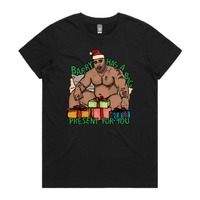 XS / Black / Large Front Design Big Barry Christmas 🍆🎄- Women's T Shirt