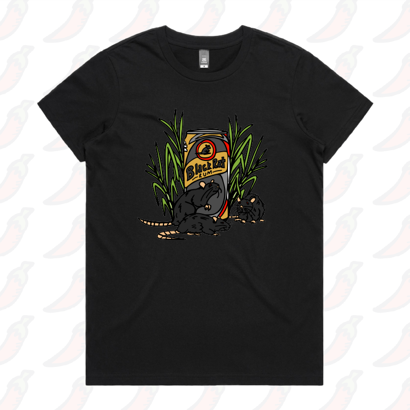 XS / Black / Large Front Design Black Rat 🐀 – Women's T Shirt