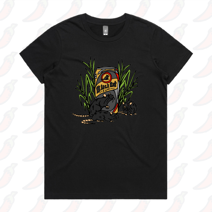 XS / Black / Large Front Design Black Rat 🐀 – Women's T Shirt