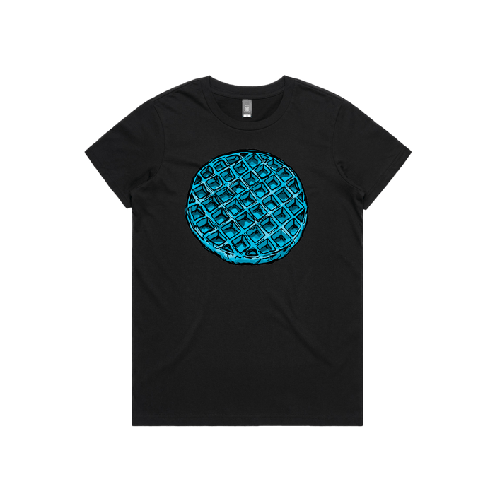 XS / Black / Large Front Design Blue Waffle 🧇🤮 - Women's T Shirt