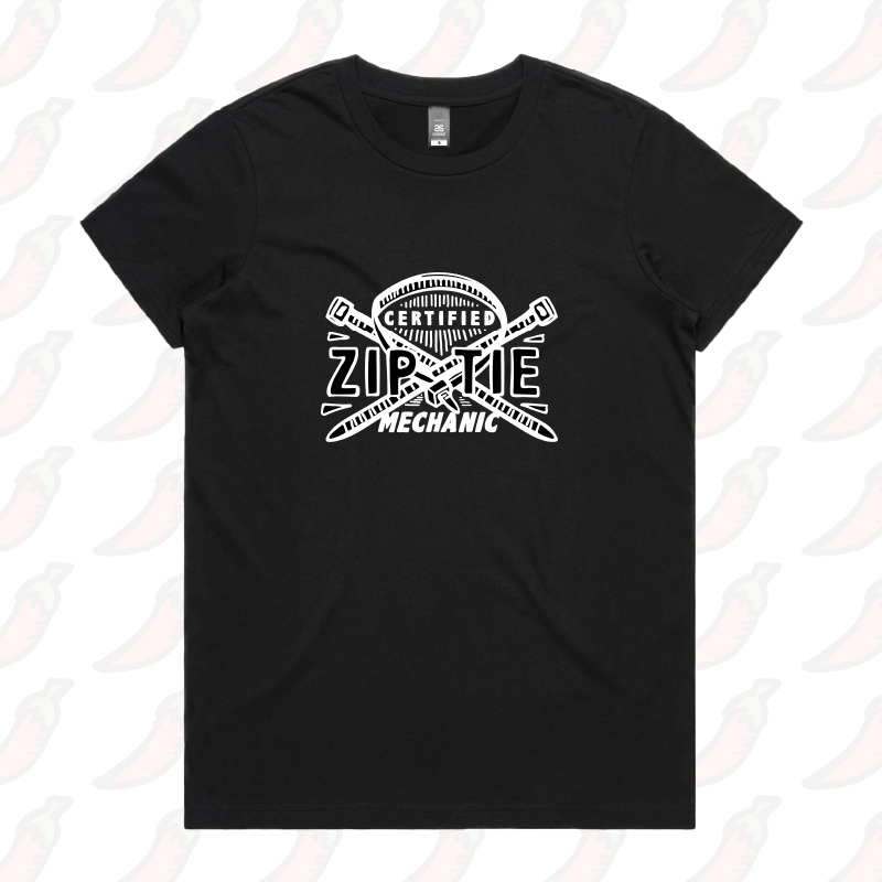 XS / Black / Large Front Design Certified Ziptie Mechanic 🔧 – Women's T Shirt