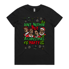 XS / Black / Large Front Design Christmas Rapping 🎵🎁 – Women's T Shirt