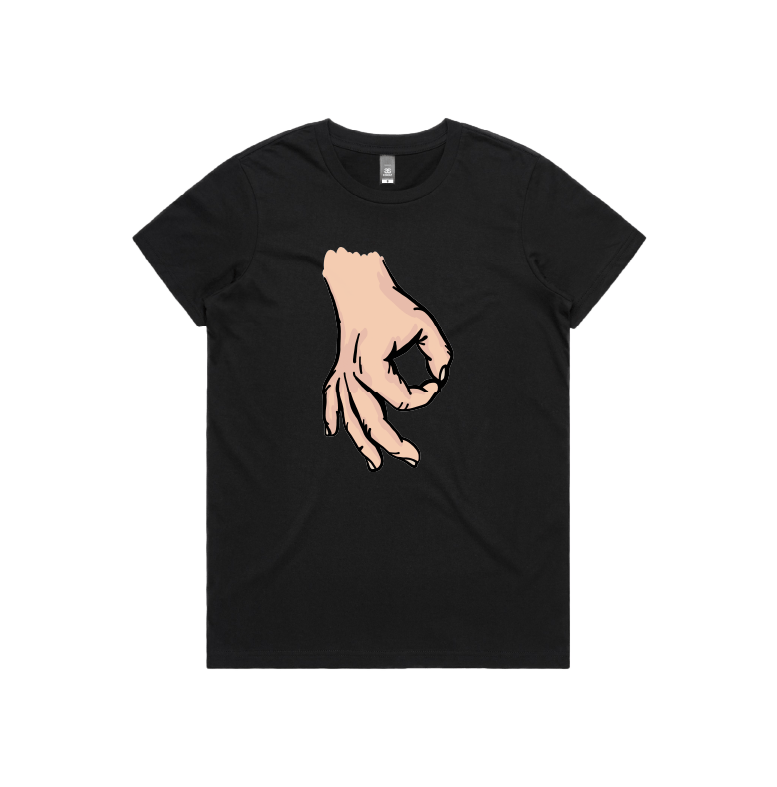 XS / Black / Large Front Design Circle Game 👊 - Women's T Shirt