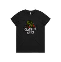 XS / Black / Large Front Design Clever Girl 🦖 - Women's T Shirt
