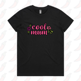 XS / Black / Large Front Design Cool Mum 🌷– Women's T Shirt