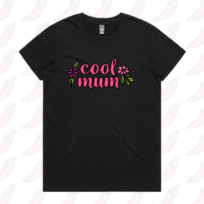 XS / Black / Large Front Design Cool Mum 🌷– Women's T Shirt