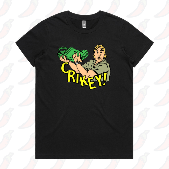 XS / Black / Large Front Design Crikey! Croc Hunter 🐊 - Women's T Shirt